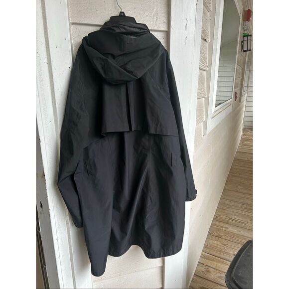 Eddie Bauer WeatherEdge Hood Trench Rain Coat Black XL Lightweight - Picture 13 of 13